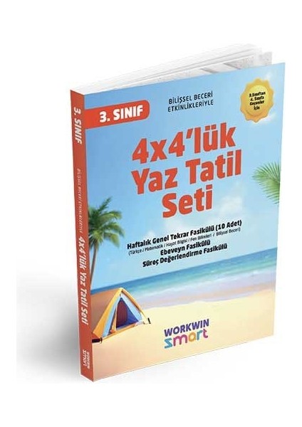 3. Sınıf 4x4'lük Tatil Tekrar Seti | 12 Fasikül+Bilişsel ETKINLIKLER-2025