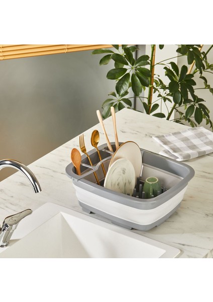 Qlux L806 Katlanabilir Badya Bulaşıklık - Gri - 9 Litre