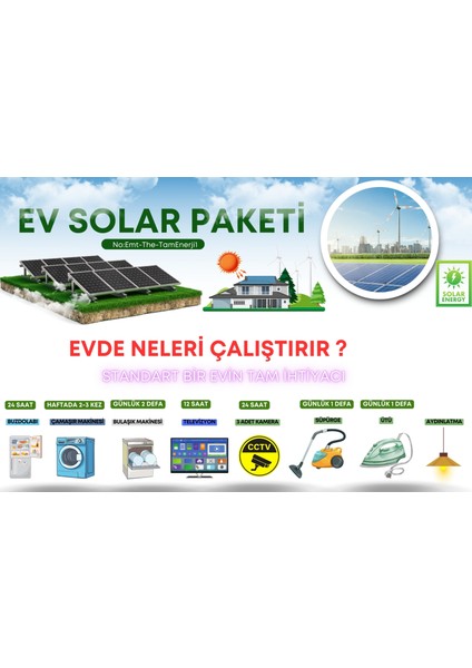 Tüm Ev Ihtiyaçları Için Güneş Enerji Paketi