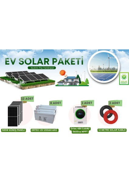 Tüm Ev Ihtiyaçları Için Güneş Enerji Paketi