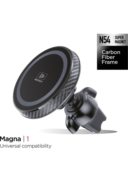 Magna1 Karbon Klipsli Manyetik Araç Içi Telefon Tutucu