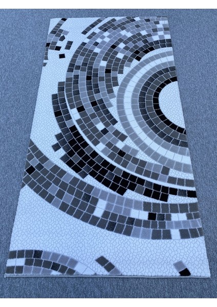 Gri Siyah Beyaz 120X230 Kesme Akrilik Halı