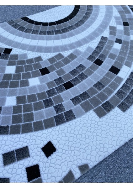 Gri Siyah Beyaz 120X230 Kesme Akrilik Halı