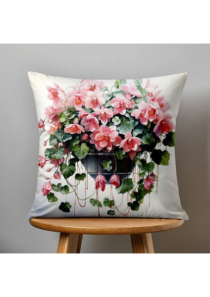 Çift Taraflı Dijital Baskı Kırlent Kılıfı Çiçek Desenli fiyatları