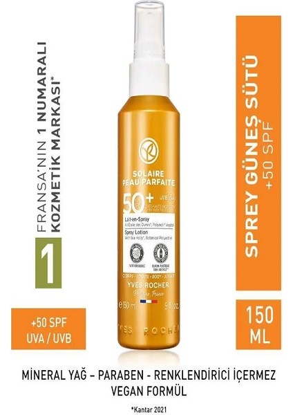 Spf 50 Yüksek Korumalı Vücut Güneş Spreyi/solaire Peau PARFAITE-150 ML-69393