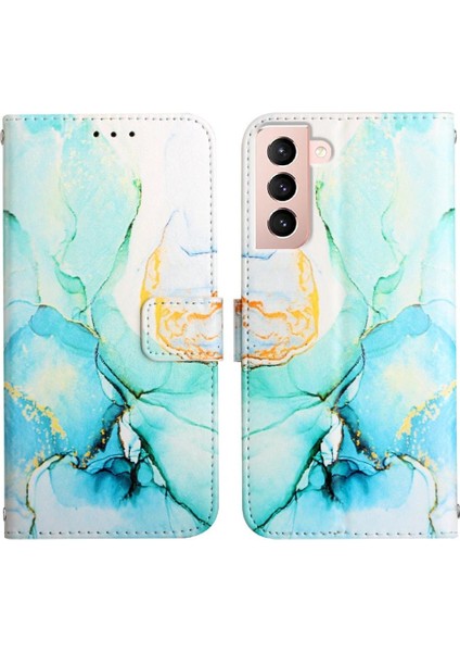 Samsung Galaxy S21 Plus 5g Kılıf 360 Tam Kaplar Deri Marble Kapaklı Cüzdan Standlı Kartvizitli Kopçalı Kapak Kartlıklı (Yurt Dışından)