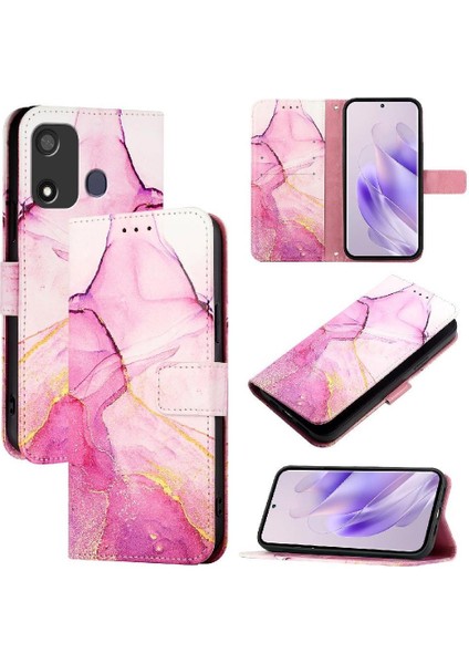 Itel A27/P17 Kılıf 360 Tam Kaplar Deri Marble Kapaklı Cüzdan Standlı Kartvizitli Kopçalı Kapak Kartlıklı (Yurt Dışından)