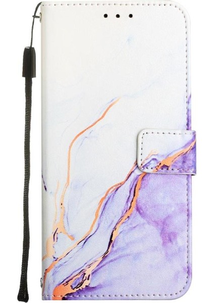 Huawei Nova 9 Se Kılıf 360 Tam Kaplar Deri Marble Kapaklı Cüzdan Standlı Kartvizitli Kopçalı Kapak Kartlıklı (Yurt Dışından)