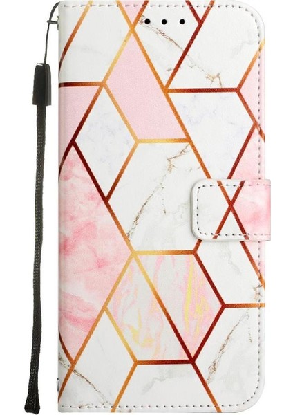 Huawei Enjoy 20 Se Kılıf 360 Tam Kaplar Deri Marble Kapaklı Cüzdan Standlı Kartvizitli Kopçalı Kapak Kartlıklı (Yurt Dışından)