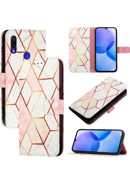 Xiaomi Redmi Note 7/7 Pro Kılıf 360 Tam Kaplar Deri Marble Kapaklı Cüzdan Standlı Kartvizitli Kopçalı Kapak Kartlıklı (Yurt Dışından)