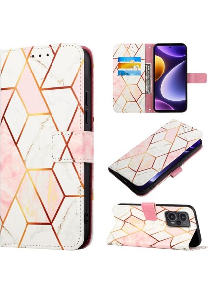 Xiaomi 13 Pro 5g Kılıf 360 Tam Kaplar Deri Marble Kapaklı Cüzdan Standlı Kartvizitli Kopçalı Kapak Kartlıklı (Yurt Dışından)