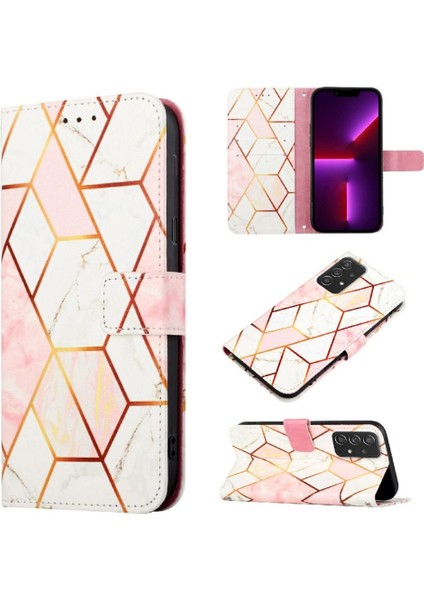 Samsung Galaxy A23 5g/4g Kılıf 360 Tam Kaplar Deri Marble Kapaklı Cüzdan Standlı Kartvizitli Kopçalı Kapak Kartlıklı (Yurt Dışından)