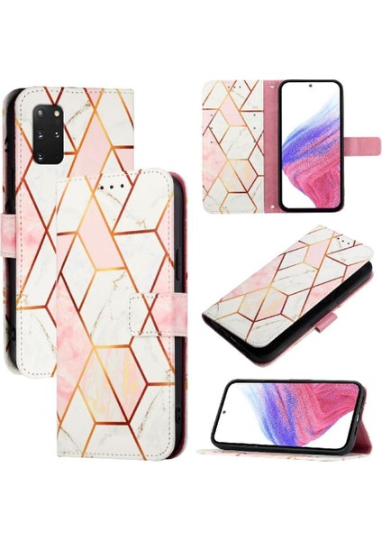 Samsung Galaxy S20 Plus Kılıf 360 Tam Kaplar Deri Marble Kapaklı Cüzdan Standlı Kartvizitli Kopçalı Kapak Kartlıklı (Yurt Dışından)