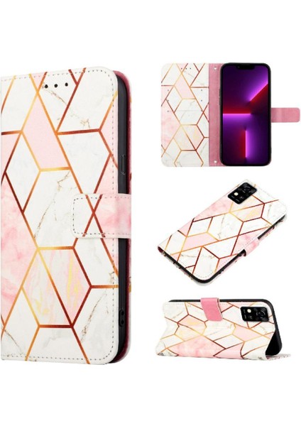 Zte Blade A31 Kılıf 360 Tam Kaplar Deri Marble Kapaklı Cüzdan Standlı Kartvizitli Kopçalı Kapak Kartlıklı (Yurt Dışından)