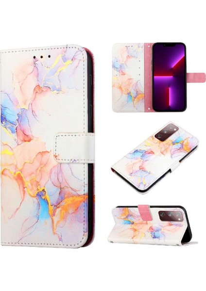 Samsung Galaxy S20 Fe 5g/4g Kılıf 360 Tam Kaplar Deri Marble Kapaklı Cüzdan Standlı Kartvizitli Kopçalı Kapak Kartlıklı (Yurt Dışından)