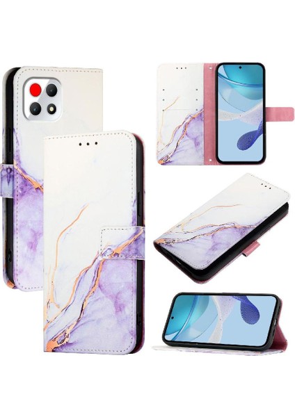 T-Mobile T Phone 2 5g Kılıf 360 Tam Kaplar Deri Marble Kapaklı Cüzdan Standlı Kartvizitli Kopçalı Kapak Kartlıklı (Yurt Dışından)