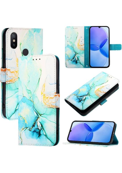 Xiaomi Redmi A2 Kılıf 360 Tam Kaplar Deri Marble Kapaklı Cüzdan Standlı Kartvizitli Kopçalı Kapak Kartlıklı (Yurt Dışından)