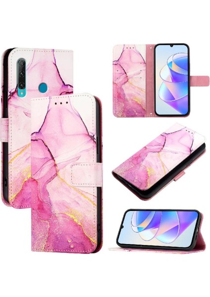 Honor 20 Lite/honor 20E Kılıf 360 Tam Kaplar Deri Marble Kapaklı Cüzdan Standlı Kartvizitli Kopçalı Kapak Kartlıklı (Yurt Dışından)