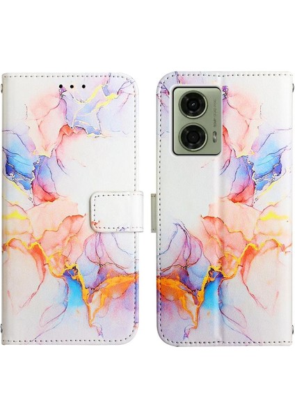 Motorola Moto G24 4G/G04 4g Kılıf 360 Tam Kaplar Deri Marble Kapaklı Cüzdan Standlı Kartvizitli Kopçalı Kapak Kartlıklı (Yurt Dışından)