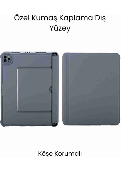 iPad Air 11 Uyumlu 4/5 Nesil M2/m3 Ledli 360° Manyetik Standlı Touchpadli Katanya Klavyeli Kılıf fiyatları