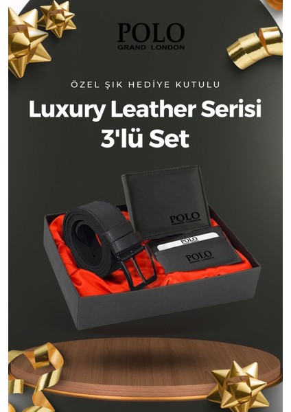 Orijinal Erkek 3'lü Özel Hediye Kutulu Babalar Günü Hediyesi Hediyelik Kemer Cüzdan ve Kartlık Seti fiyatları