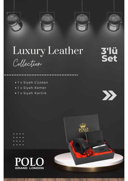 Orijinal Erkek 3'lü Özel Hediye Kutulu Babalar Günü Hediyesi Hediyelik Kemer Cüzdan ve Kartlık Seti modelleri