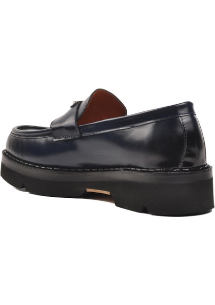 Lacivert Açma Erkek Loafer Ayakkabı Premium