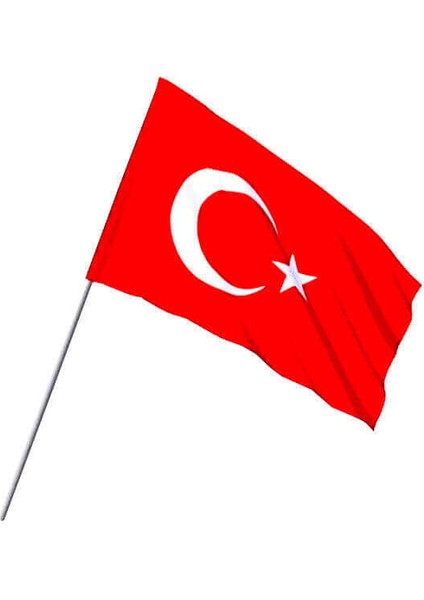 Sopalı Türk Bayrağı 50X75 cm Bez ( Kumaş Malzemeden Üretilmiştir )
