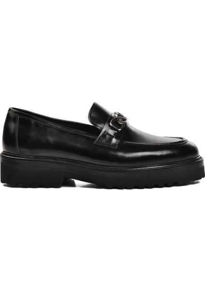 Siyah Açma Erkek Loafer Ayakkabı Premium