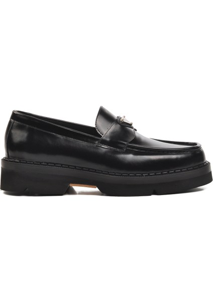 Siyah Açma Erkek Loafer Ayakkabı Premium