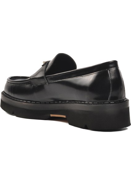 Siyah Açma Erkek Loafer Ayakkabı Premium