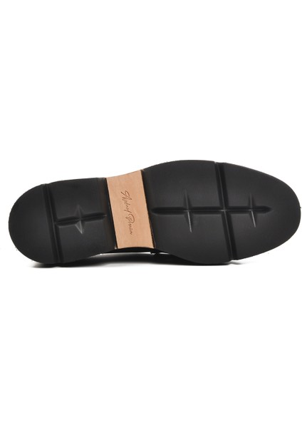 Siyah Açma Erkek Loafer Ayakkabı Premium