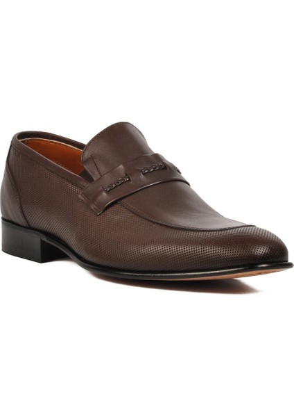 Kahve Hakiki Deri Erkek Loafer Ayakkabı Premium modelleri