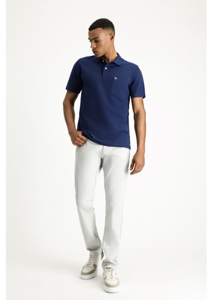 Cepli Polo Yaka Regular Fit Nakışlı Pamuk Tişört