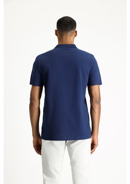 Cepli Polo Yaka Regular Fit Nakışlı Pamuk Tişört