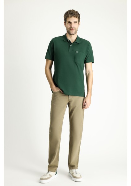 Cepli Polo Yaka Regular Fit Nakışlı Pamuk Tişört