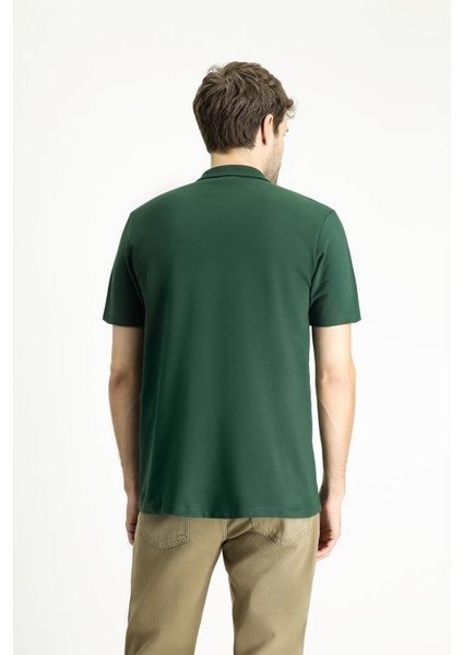Cepli Polo Yaka Regular Fit Nakışlı Pamuk Tişört