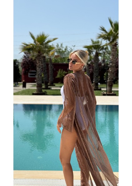 Kahve Simli Kimono