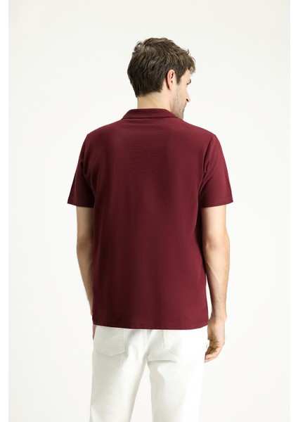 Cepli Polo Yaka Regular Fit Nakışlı Pamuk Tişört