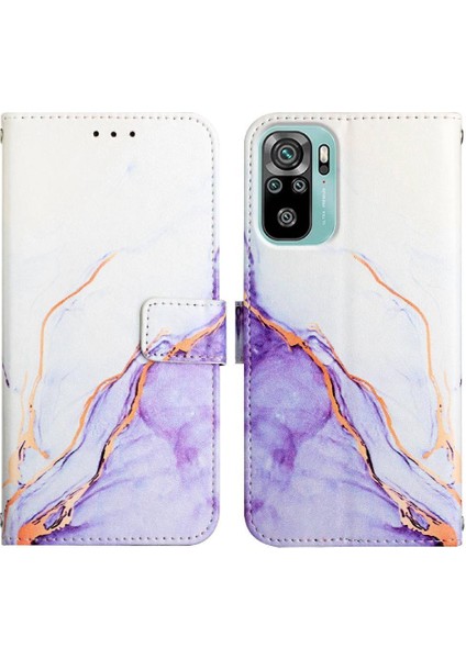 Xiaomi Redmi Note 10 Pro Kılıf 360 Tam Kaplar Deri Marble Kapaklı Cüzdan Standlı Kartvizitli Kopçalı Kapak Kartlıklı (Yurt Dışından)