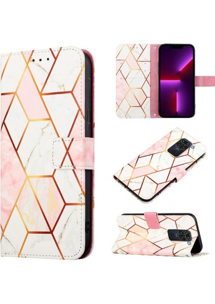 Xiaomi Redmi Note 9 Kılıf 360 Tam Kaplar Deri Marble Kapaklı Cüzdan Standlı Kartvizitli Kopçalı Kapak Kartlıklı (Yurt Dışından)