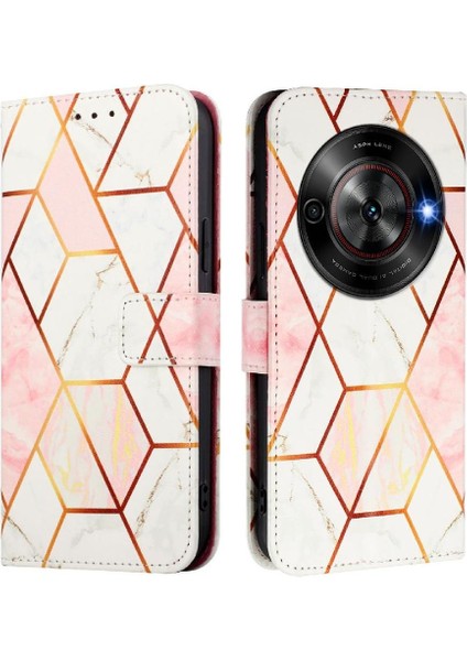 Zte Nubia Focus 5g Kılıf 360 Tam Kaplar Deri Marble Kapaklı Cüzdan Standlı Kartvizitli Kopçalı Kapak Kartlıklı (Yurt Dışından)