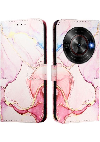 Zte Nubia Focus 5g Kılıf 360 Tam Kaplar Deri Marble Kapaklı Cüzdan Standlı Kartvizitli Kopçalı Kapak Kartlıklı (Yurt Dışından)