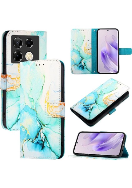 Infinix Note 40 Pro 4g Kılıf 360 Tam Kaplar Deri Marble Kapaklı Cüzdan Standlı Kartvizitli Kopçalı Kapak Kartlıklı (Yurt Dışından)