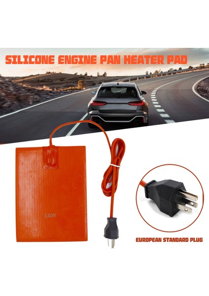 Araba Motor Yağı Karteri Karter Tankı Isıtıcı Pedi 300W Silikon Isıtma Pedi Motor Yağı Tankı Su Geçirmez Ab Fişi ile (Yurt Dışından)