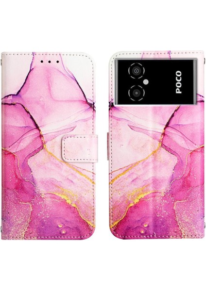 Xiaomi Poco M4 5g Kılıf 360 Tam Kaplar Deri Marble Kapaklı Cüzdan Standlı Kartvizitli Kopçalı Kapak Kartlıklı (Yurt Dışından)
