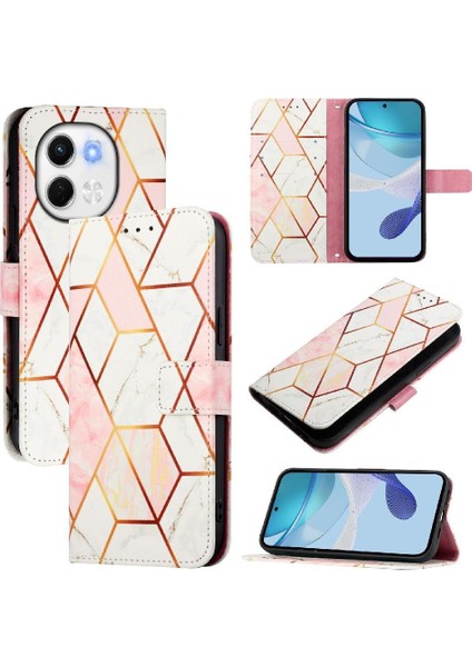 Tecno Spark 30 5g Kılıf 360 Tam Kaplar Deri Marble Kapaklı Cüzdan Standlı Kartvizitli Kopçalı Kapak Kartlıklı (Yurt Dışından)