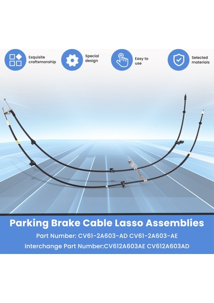 Araba Arka Fren Kablosu Kement Montajları CV61-2A603-AE CV61-2A603-AD Ford Kuga 2013-2021 Park Kablosu CV612A603AE (Yurt Dışından)