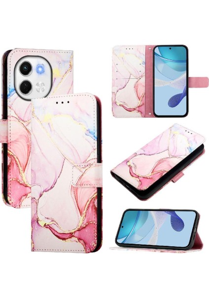 Tecno Pova 6 Neo 5g Kılıf 360 Tam Kaplar Deri Marble Kapaklı Cüzdan Standlı Kartvizitli Kopçalı Kapak Kartlıklı (Yurt Dışından)