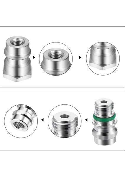 4 Parçalı VA-LH11 A/c R-12'den R-134A'YA Dönüştürme Adaptörü Bağlantı Parçası 1/4 Sae Dişli Düşük Yüksek Taraf Dönüşümü Için (Yurt Dışından) modelleri